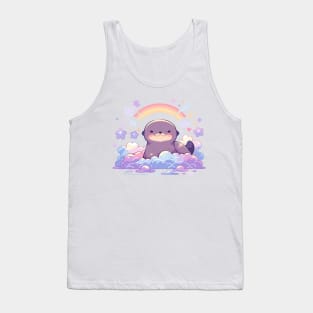 Cute Kawaii Rainbow Baby Sea Otter Pup Tank Top